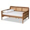Baxton Studio Toveli Vintage French Inspired Ash Walnut Finished Wood and Synthetic Rattan Full Size Daybed 189-11175-ZORO - alternate 5